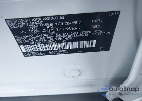 2018 Toyota Rav4 Xle z USA, uszkodzony, nr VIN JTMRFREV0JJ188822